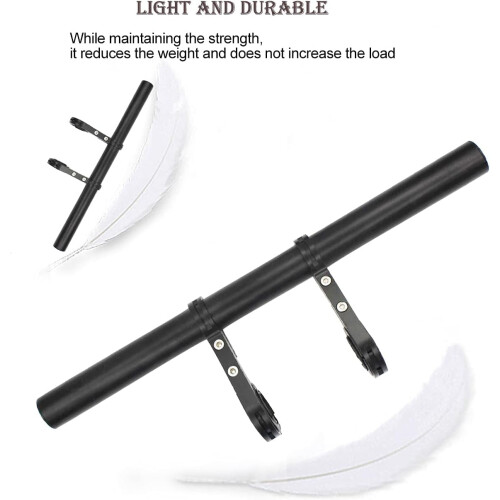 Bicycle Handlebar Extender 10.2in, Aluminum Alloy Multi-functional Extension Bracket Compatible with Computer & Light Mount (Black) 2