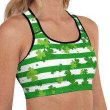 Honeeladyy Rabatt St. Patrick's Day-linne för kvinnor Shamrockmönster Yoga Kort Linne Sommar Ärmlös Toppar Träning Gym Sport-T-shirts Grön