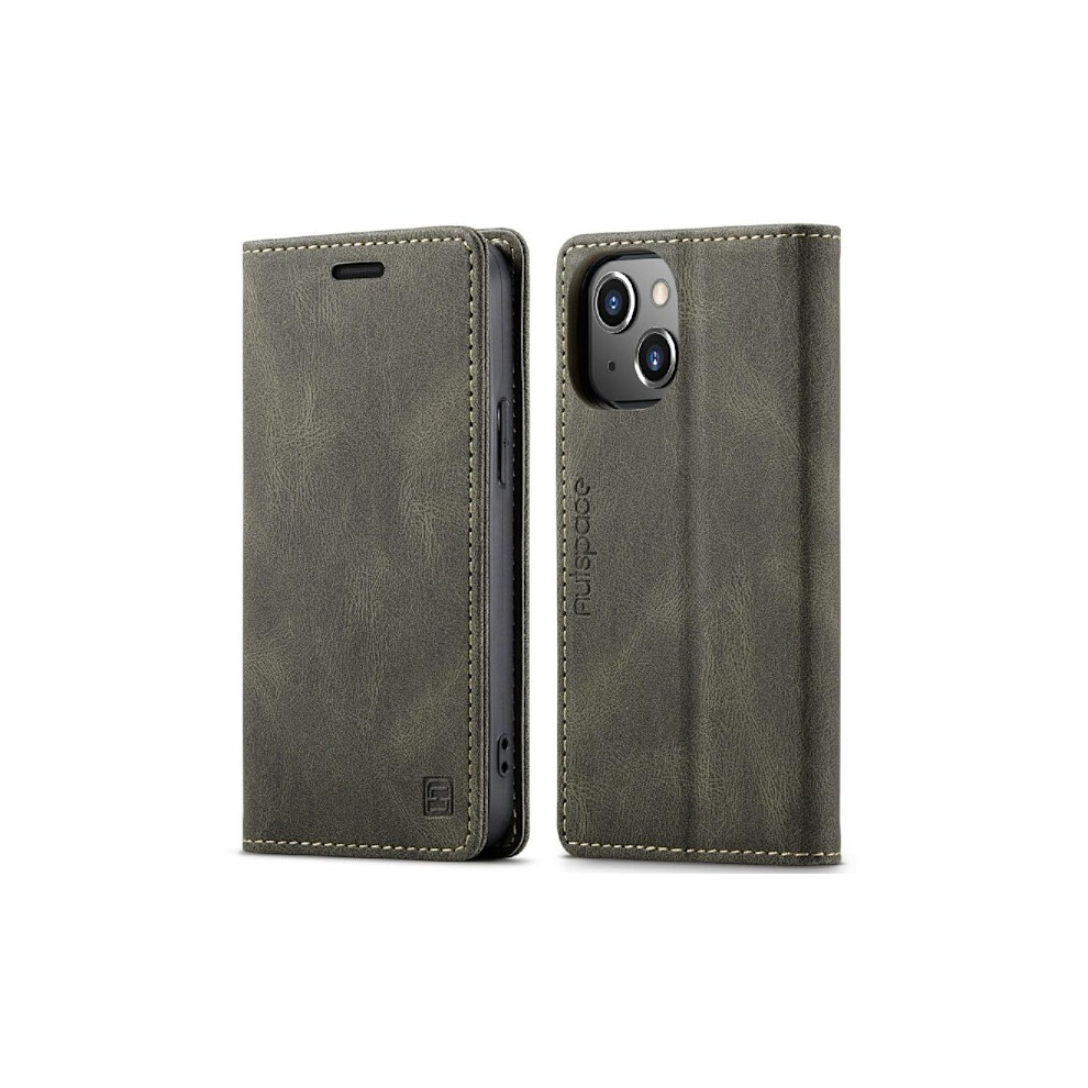Autspace A01 Wallet Case Compatible With Iphone 13 Mini - Brown 9395123077789