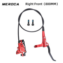 MEROCA MTB Hydraulic Brakes Bicycle Set Set For Mountain Bike Double Piston Brake With Rotor 160mm Cycling ME2 R-Front Red