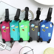 5pcs Luggage Tags Suitcase Silicone Luggage Tags Label Suitcase Name Address ID Label 5 Colors