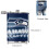 Seahawks Flagon Hip Flask8oz, Ανοξείδωτο ατσάλι και δέρμα κατάλληλο για τρόφιμα, Συμβατό με 2