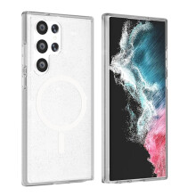 Kompatibilné s puzdrom na mobil Samsung Galaxy S23 Ultra Glitter Magsafe – priehľadné