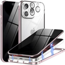 Étui magnétique double protection compatible avec iPhone 16 Pro, violet