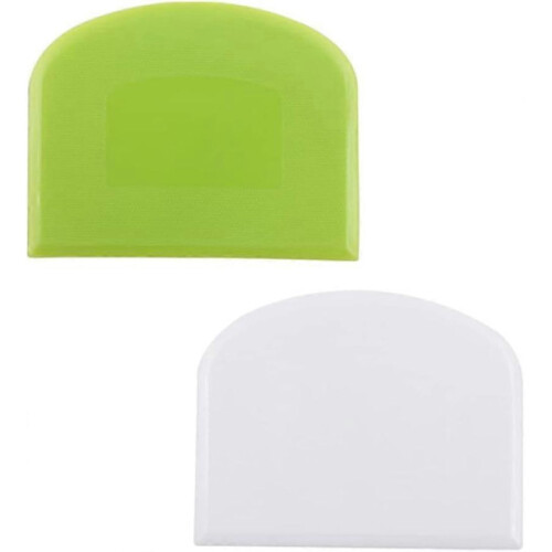 Deegschraper, plastic pizzasnijder, multifunctioneel keukengereedschap, groen en wit