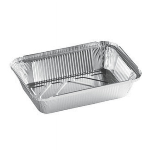 VEZEE Bandeja rectangular de aluminio desechable de 2,25 libras (10 unidades)