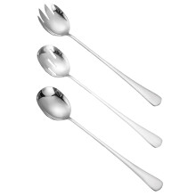 3-delige set: saladevork, roestvrijstalen bestek, huishoudelijk bestek, pasta- en noedelbestek, dagelijks servies, menglepel en spork.