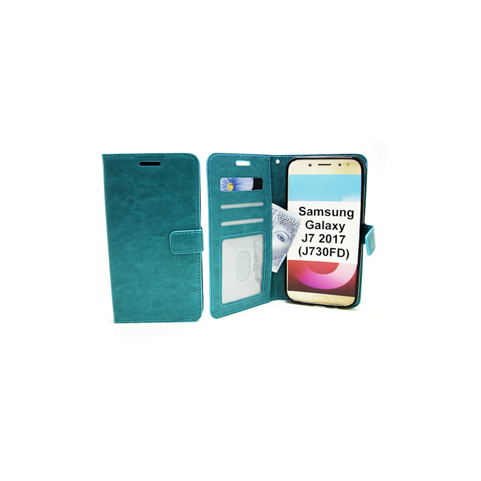 Crazy Horse Wallet Compatible With Samsung Galaxy J7 2017 (J730fd) Turquoise 9395123078007
