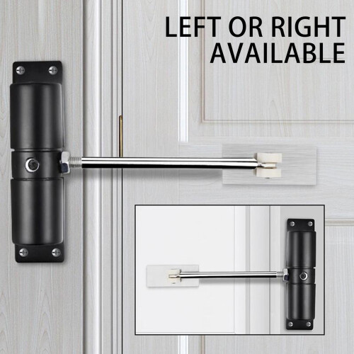 Pompotops Spring Automatic Door Closer, Alloy Self-Closing Door Buffer, Surface Mounted, Easy Install, Home Use 2