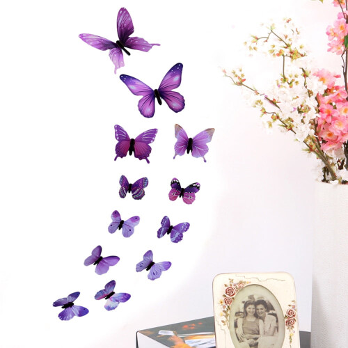 DIY Mirror3D Πεταλούδα Αφαιρούμενα Αυτοκόλλητα Τοίχου Αυτοκόλλητα Τοίχου για