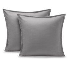 Bare Home -tyynynpäällissetti - Premium1800Collection - Tuplaharjattu - Euro, Vaaleanharmaa