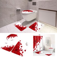 Sprchový závěs RBCKVXZ na Valentýna 193 cm x 193 cm, kompatibilní se standardními sprchovými kouty, obsahuje protiskluzovou podložku, kryt na