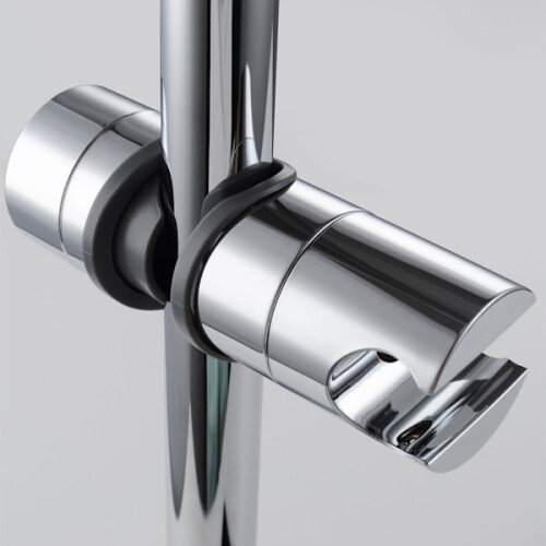 Hand shower holder for shower rod adjustable 18-25 mm ABS Silver 2