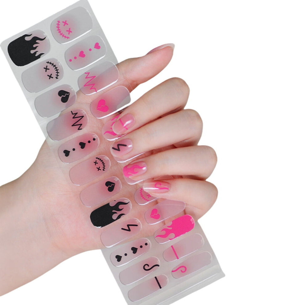 Dark Jzrocker Halloween Nails Stickers Glow In The Gels Nails Strips Full Nails Wrap