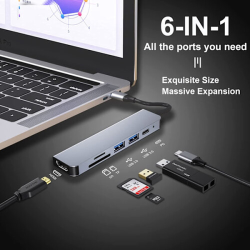 USB C HUB, προσαρμογέας USB C πολλαπλών θυρών για αξεσουάρ MacBook Pro & Air 1
