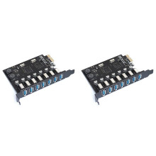 Adaptateur PCI Express 2 ports USB 3.0 vers PCI E (7 ports) - Convertisseur contrôleur USB 3.0 PCIe PCI-E x1