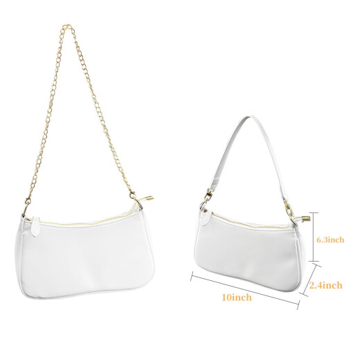 Τσάντα χειρός Clutch Tote, μικρή τσάντα με 2 αφαιρούμενα λουράκια, κλείσιμο με φερμουάρ 1