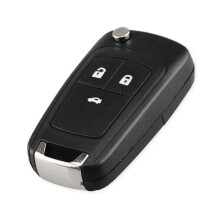 Capa flip para chave remota de 3 botões HU100 para Opel, preta, tamanho único.