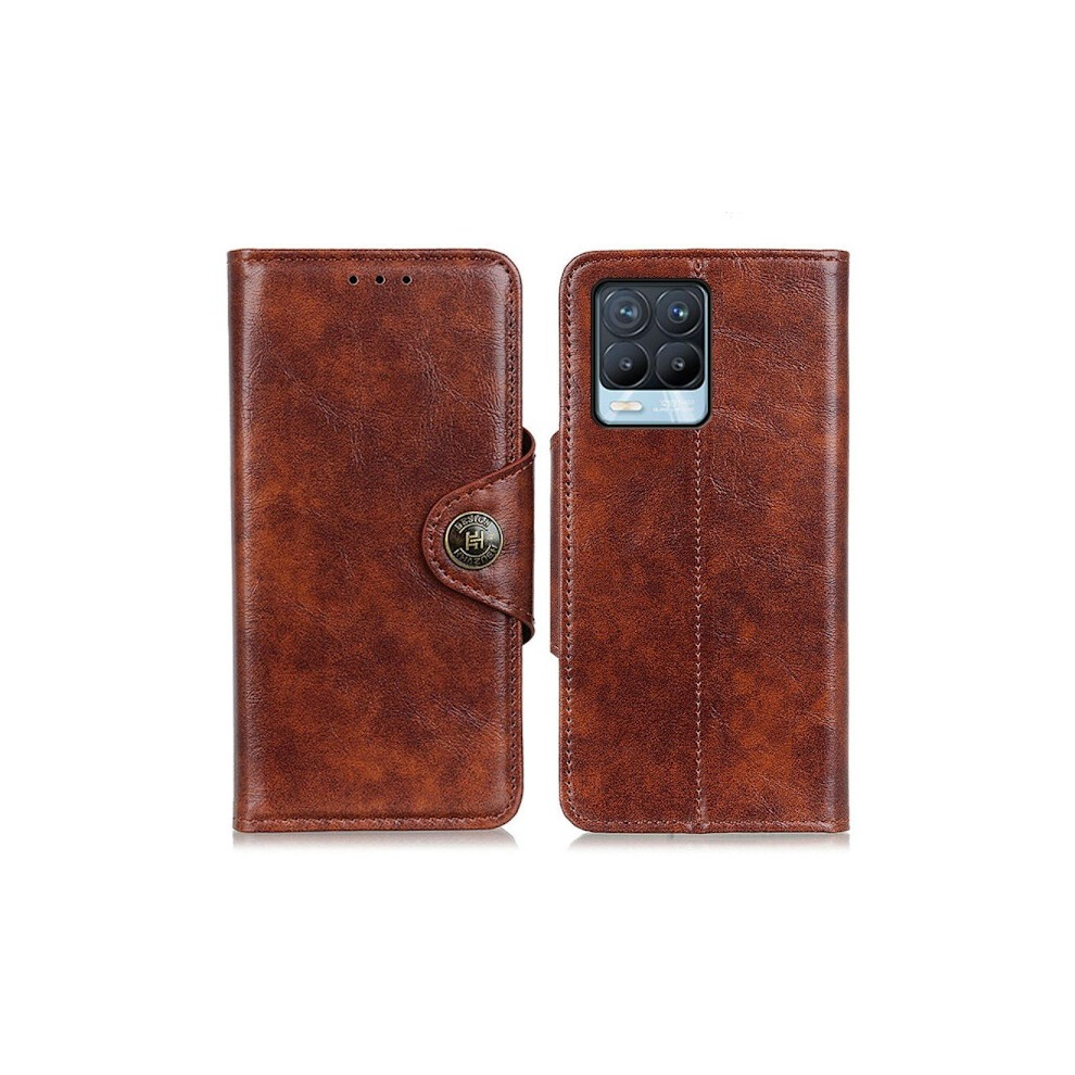 Compatible With Realme 8 / 8 Pro - Khazneh Wallet Case - Brown 9395123176567