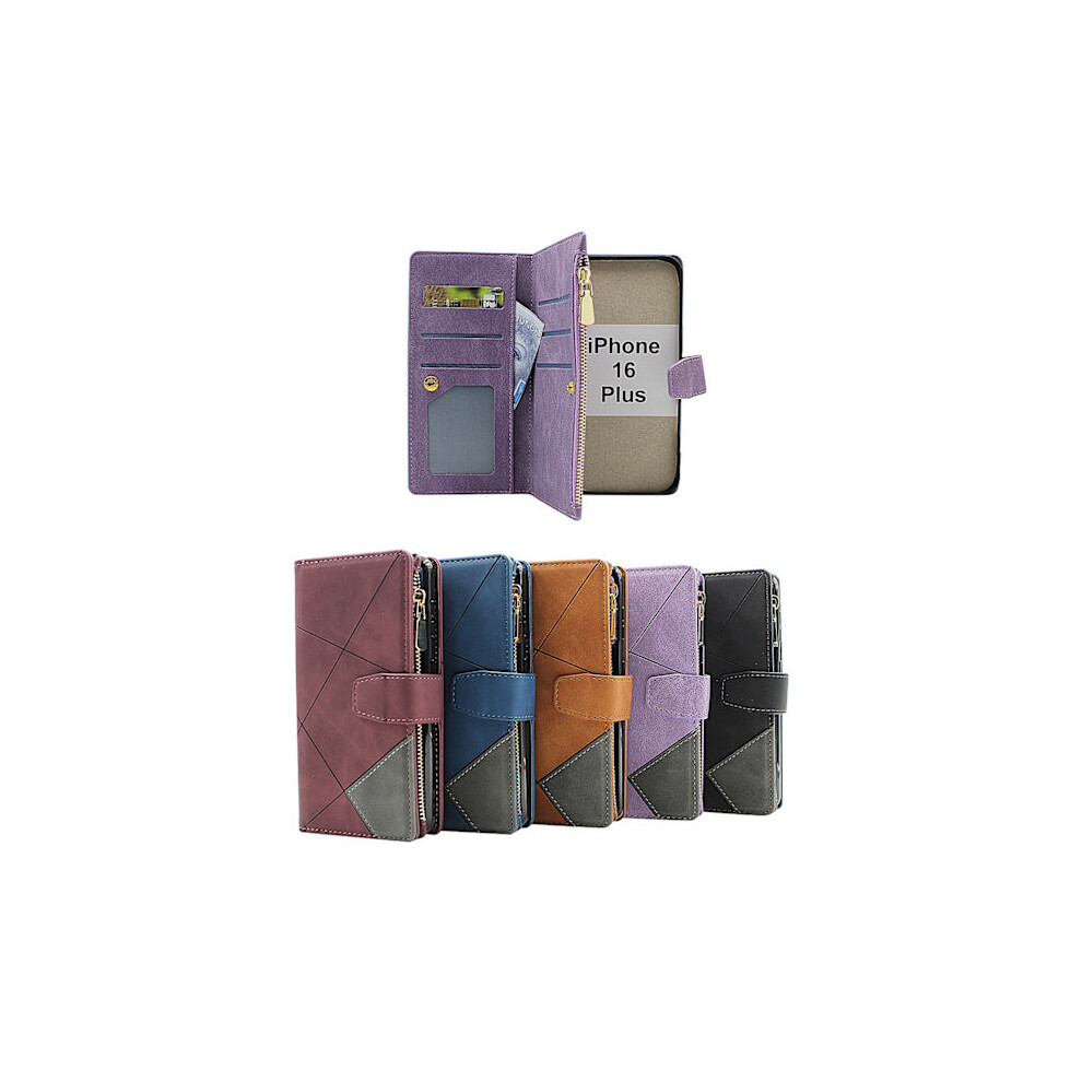 Xl Compatible With Iphone 16 Plus Luxury Wallet Case Purple 9395123176918