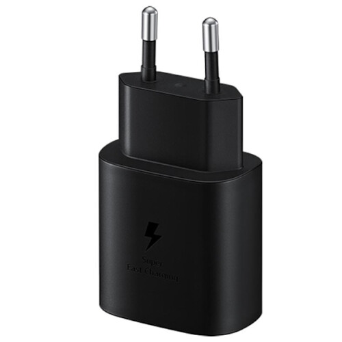 Chargeur rapide USB-C 25 W compatible Samsung avec câble noir 2