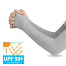 Manicotti rinfrescanti Simyoung da donna, protezione solare UPF50, vestibilità a compressione per corsa, ciclismo, pesca, golf e sport (grigio)