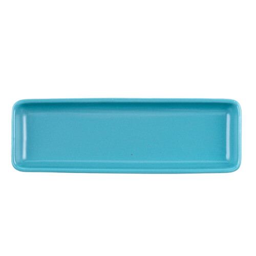 Blue Ceramic Rectangular Serving Platter for Sushi, Appetizers, Snacks, Desserts - Party Tray Compatible with Sushi Plates