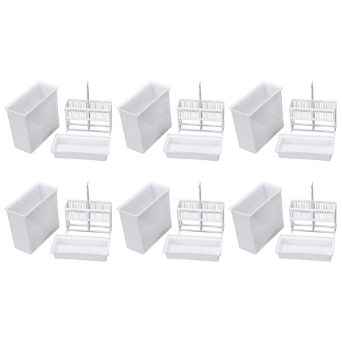 Ensemble de 24 lames de microscope blanches 6 x 2 en 1 avec support et coupelle de coloration