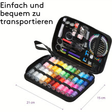 Trousse de couture portable 178 pièces, comprenant 22 bobines de couleur et 2 fils de couleur, compatible avec les machines à coudre pour les