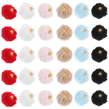 Korut 30 kpl Pom Poms -riipuksia korvakoruihin DIY-minipompomit askartelut värilliset pehmoiset riipuskorvakorut metallia