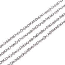 Tarnish Resistant 304 Stainless Steel Rolo Chains Belcher Chain Soldered with Spool Stainless Steel Color 3x2.5x0.5mm about 82.02 Feet(25m)/roll
