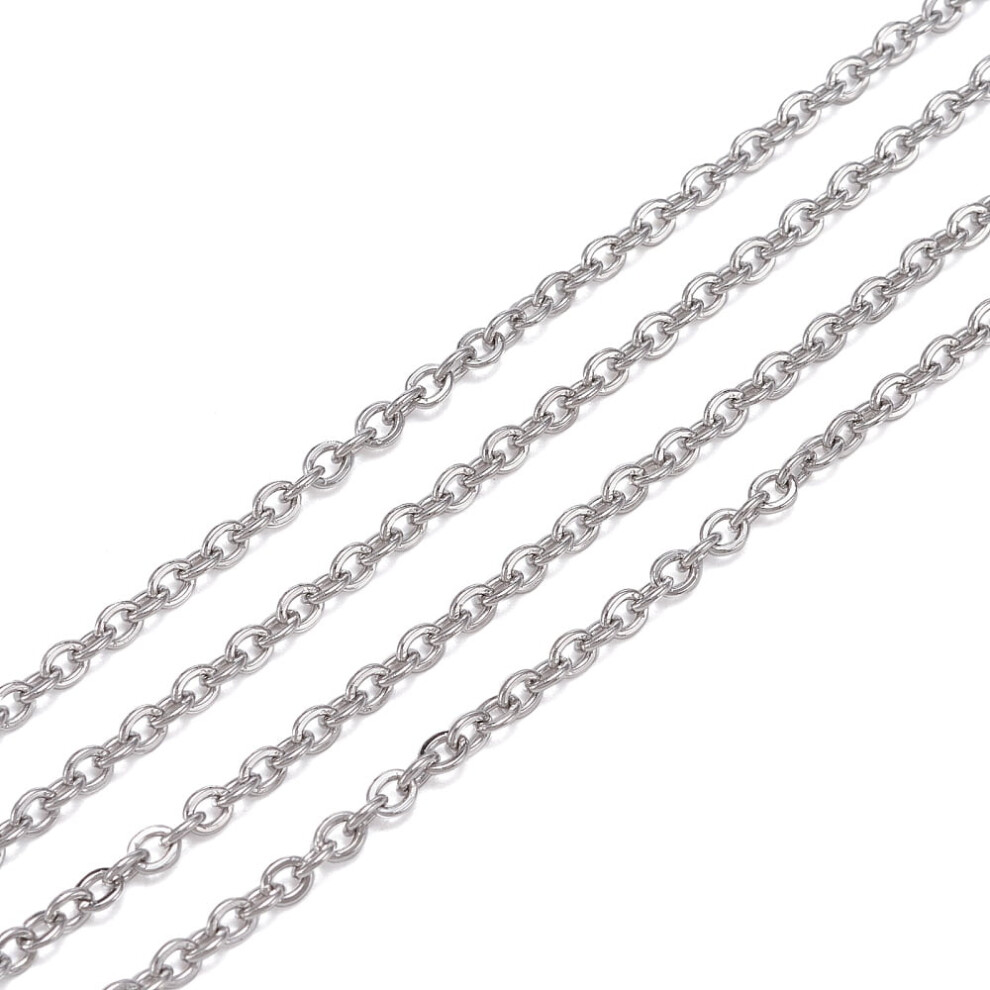 Tarnish Resistant 304 Stainless Steel Rolo Chains Belcher Chain Soldered With Spool Stainless Steel Color 3X2.5x0.5mm About 82.02 Feet(25M)/Roll 9395123297132