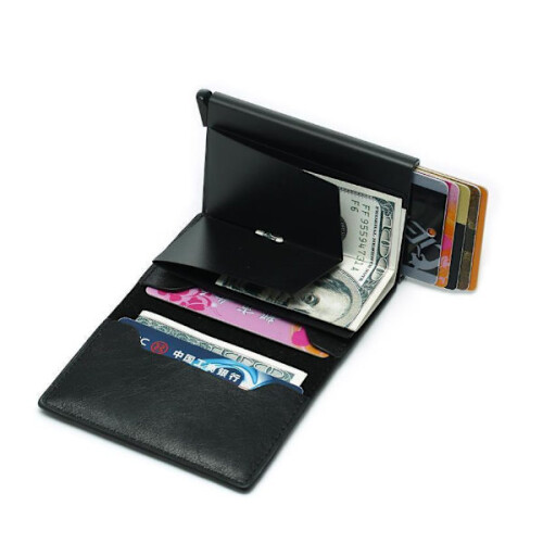 Θήκη καρτών για δερμάτινο μπουφάν με RFID-Secure, Out8Cards, προσαρμοσμένη σε μαύρο χρώμα 1