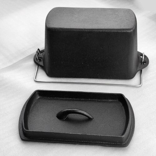 Cast Iron Loaf Oven Pan - Rectangular Baking Pan for home baking (2 PCS, 4.33"x4.92"x8.66") 2