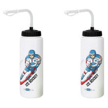 Garrafa de água para hóquei no gelo 2X1000ML, portátil, de alta capacidade, para futebol, com design clássico.