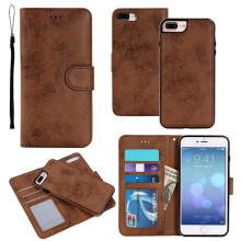 Kompatibel med iPhone8Plus - Etui med Smart Funktion (LEMAN) Brun