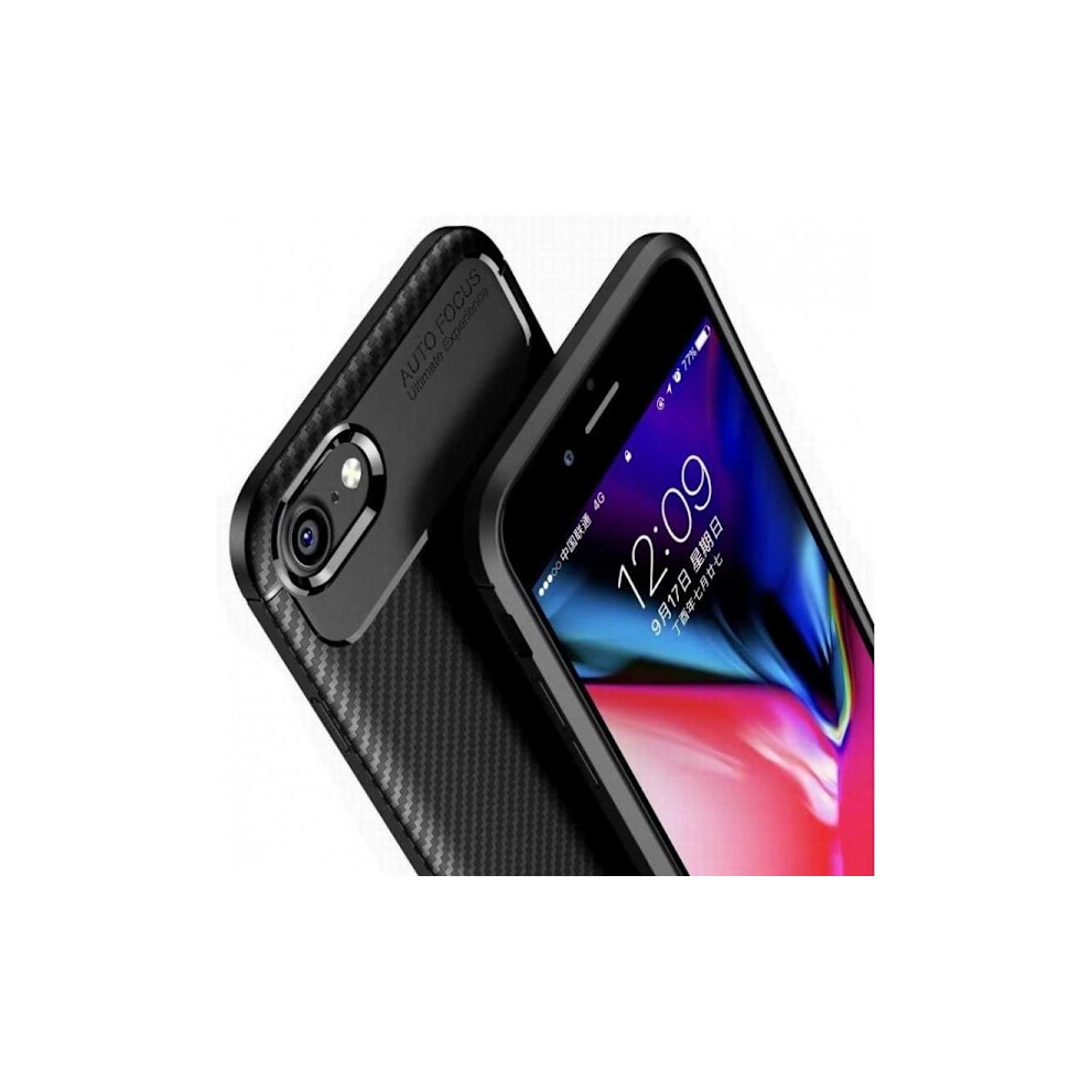 Compatible With Iphone 7 / 8 / Se (2020 & 2022) Shockproof Case Fullcarbon V4 Black 9395123299624