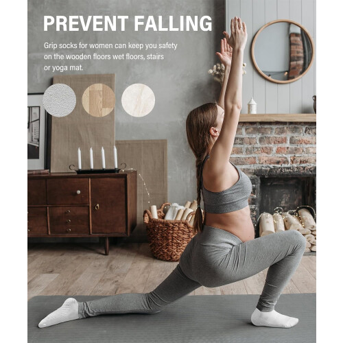 Κάλτσες Pilates με λαβές για γυναίκες, αντιολισθητικές κάλτσες νοσοκομείου Barre, 6 1