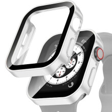Kompatibilné s Apple Watch 10, 9, 8, 7, 6, 5, SE, 46 mm/42 mm/45 mm/41 mm/44 mm/40 mm vodeodolná ochranná fólia na displej + matný biely