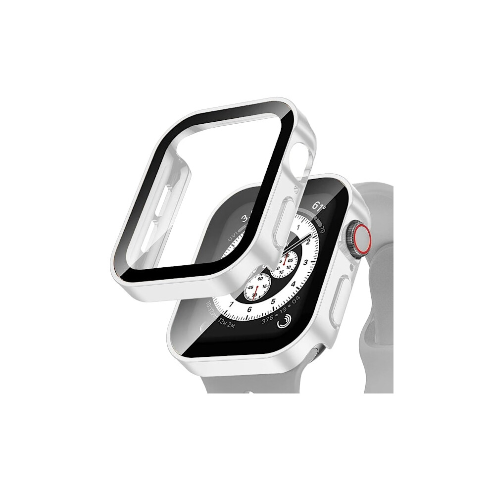 Compatible With Apple Watch 10, 9, 8, 7, 6, 5, Se, 46Mm/42Mm/45Mm/41Mm/44Mm/40Mm Waterproof Screen Protector + Matte Bumper Case White 9395123299822