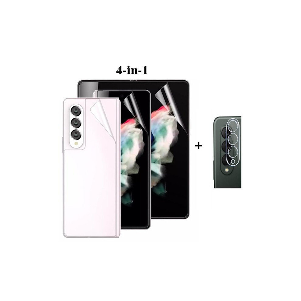 4-In-1 Compatible With Samsung Galaxy Z Fold 3 Hydrogel Screen Protector Transparent 9395123299679