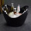 Hiroekza Kitchen Essentials Πλαστικός 4λιτρος κουβάς σαμπάνιας, οβάλ, μονός κουβάς πάγου για 2