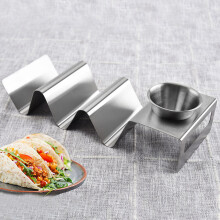 Pinça para alimentos Hariumiu, suporte para tacos em aço inoxidável, resistente e estável, durável, com 2/3 compartimentos, ideal para tacos e