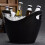 Hiroekza Kitchen Essentials Πλαστικός 4λιτρος κουβάς σαμπάνιας, οβάλ, μονός κουβάς πάγου για 4