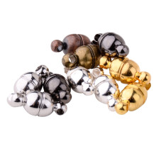 Fermoirs magnétiques ovales en laiton de couleurs assorties avec anneaux pour la création de bijoux - 10 ensembles par sachet