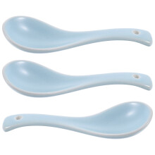 3-teiliges Keramiklöffel-Besteckset, Kantinenlöffel für Suppe, Ramen-Suppe, dekorative Suppenlöffel, Essbesteck