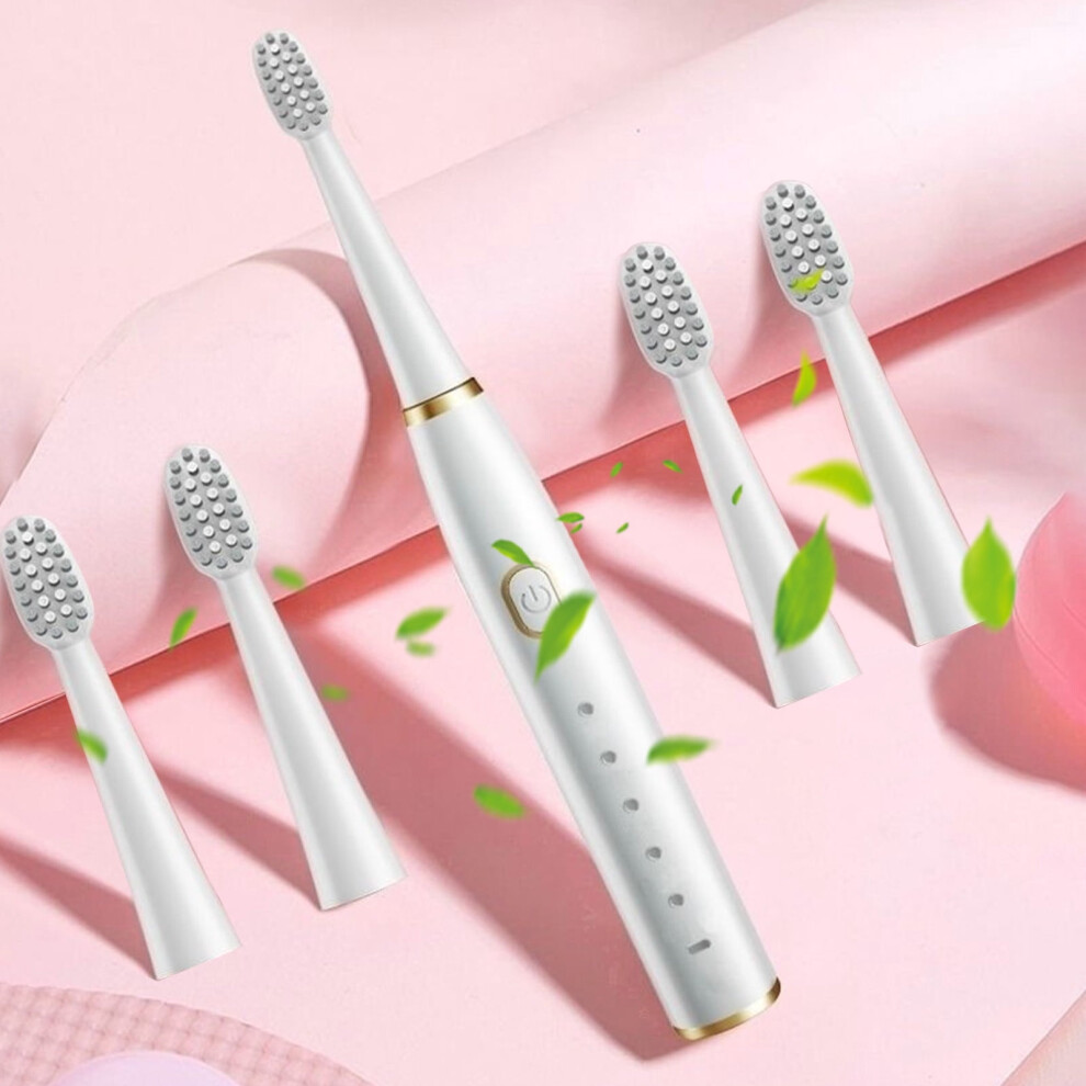 YgkuHd Electric Toothbrush with 4 Heads, 5 Modes, IPX7 Waterproof, Fast Charging & Long Battery Life