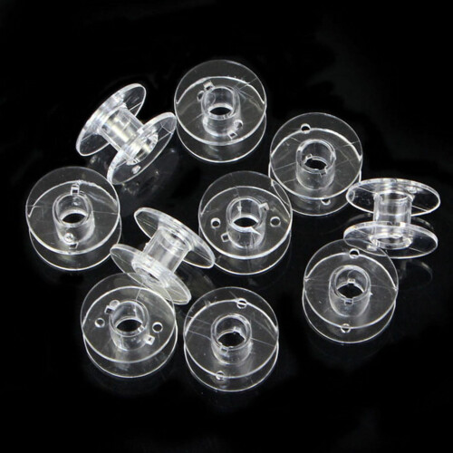 Kiplyki Lots 10 Clear Plastic Bobbins For