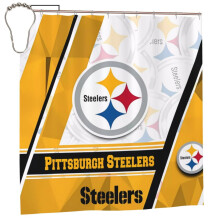 Cortinas opacas impermeables personalizadas de los Steelers - 72x72 pulgadas, cortina de ducha para baño que ofrece privacidad y resistencia a altas