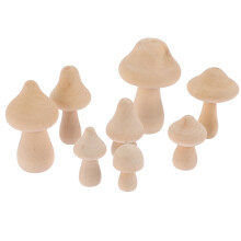 8 piezas de modelos de setas de madera para armar, clavijas de madera sin terminar, juguetes para pintar para niños